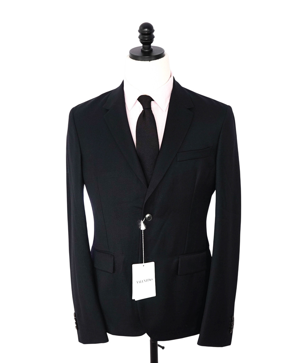 $3,200 VALENTINO - Navy Blue Wool Blazer - 36
